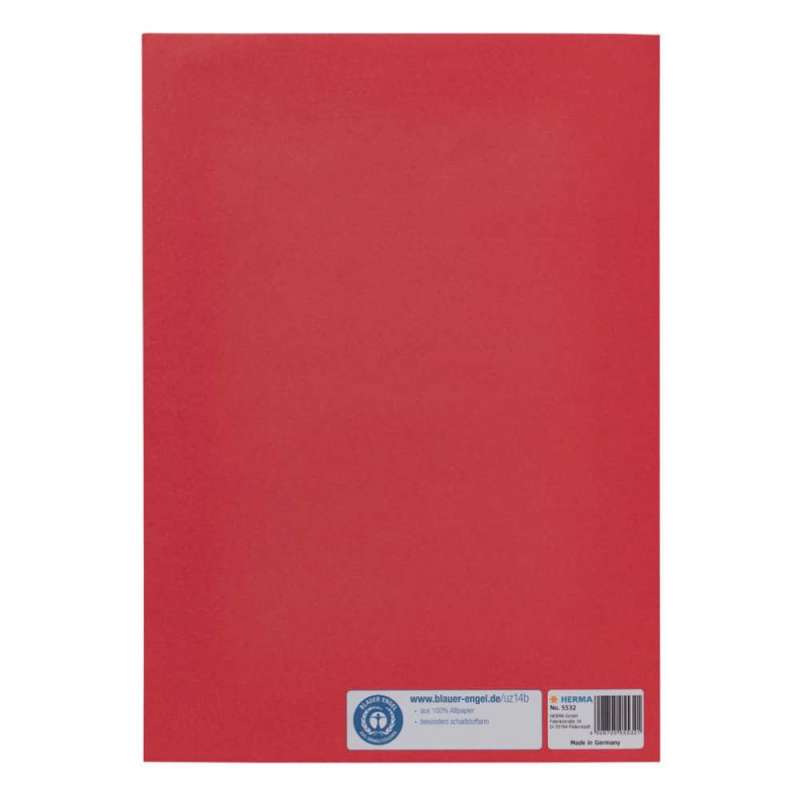 HERMA Heftumschlag Papier A4 und A5 dunkelrot A4 hinten
