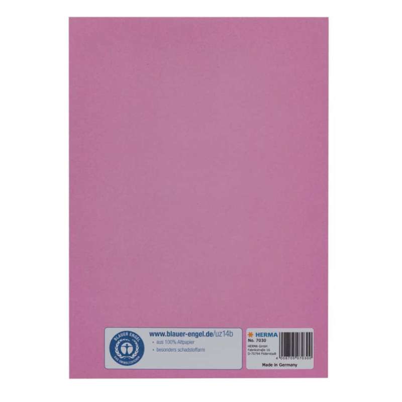 HERMA Heftumschlag Papier A4 und A5 rosa A5 hinten
