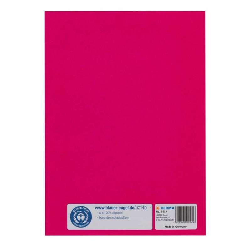 HERMA Heftumschlag Papier A4 und A5 pink A5 hinten