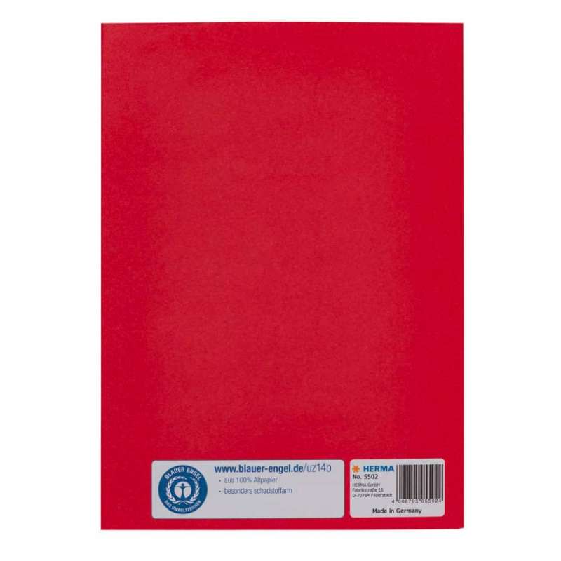 HERMA Heftumschlag Papier A4 und A5 dunkelrot A5 hinten