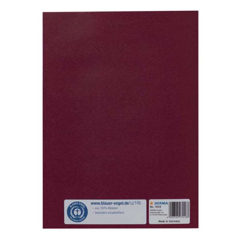HERMA Heftumschlag Papier A4 und A5 kirschrot A5 hinten