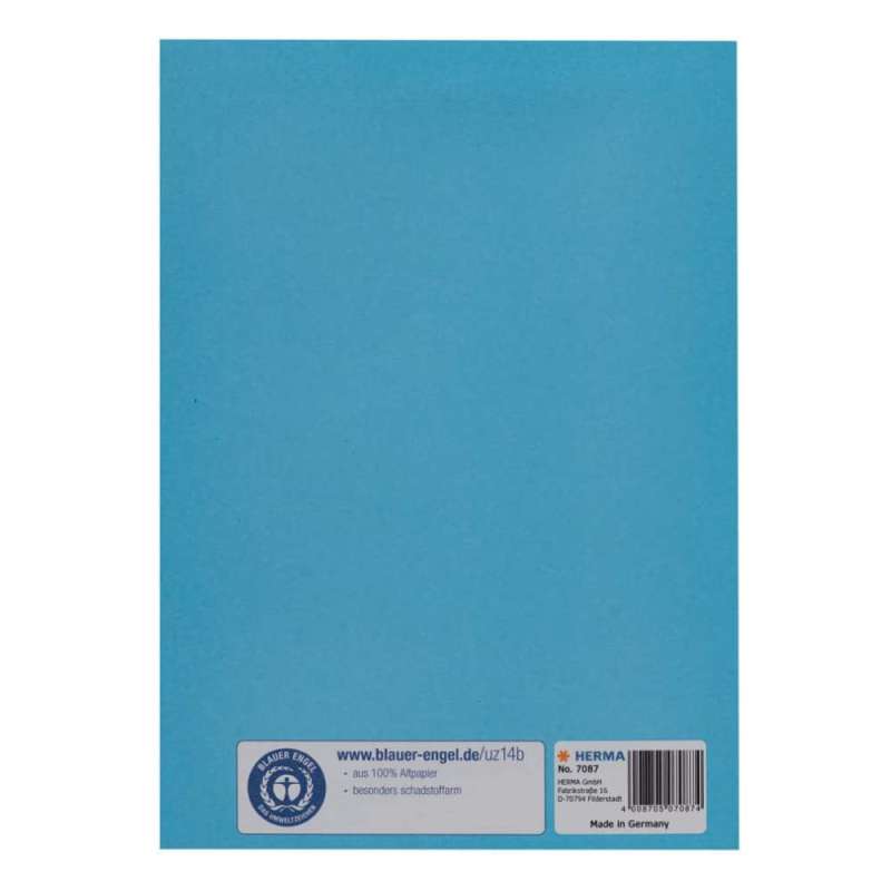 HERMA Heftumschlag Papier A4 und A5 hellblau A5 hinten