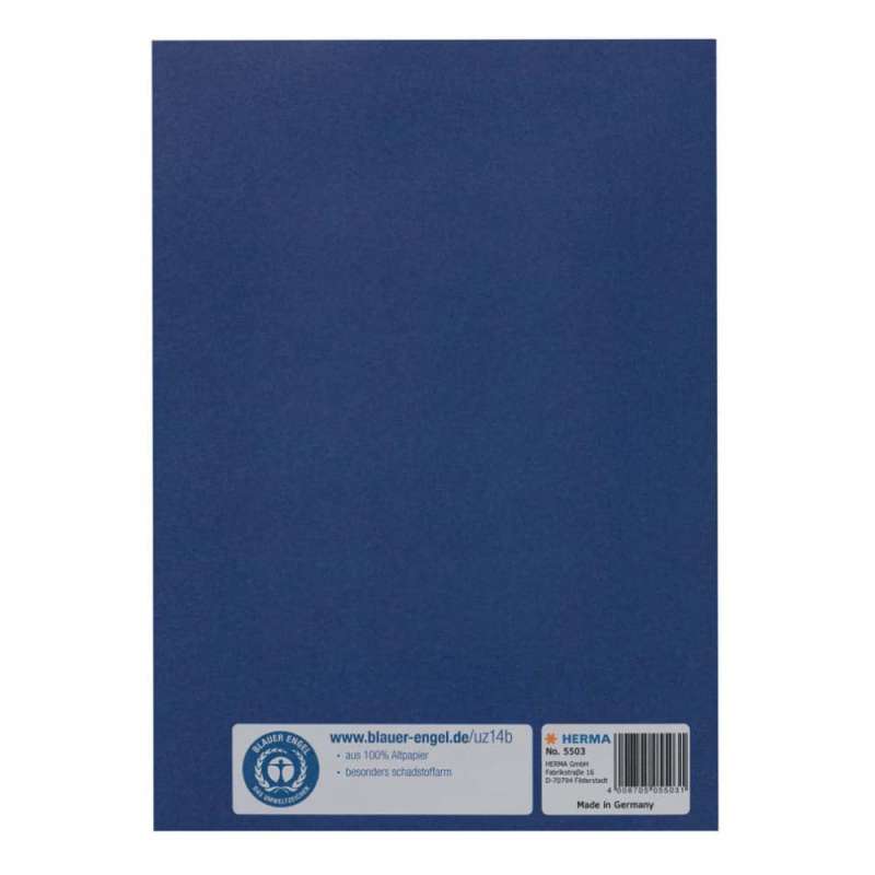 HERMA Heftumschlag Papier A4 und A5 dunkelblau A5 hinten