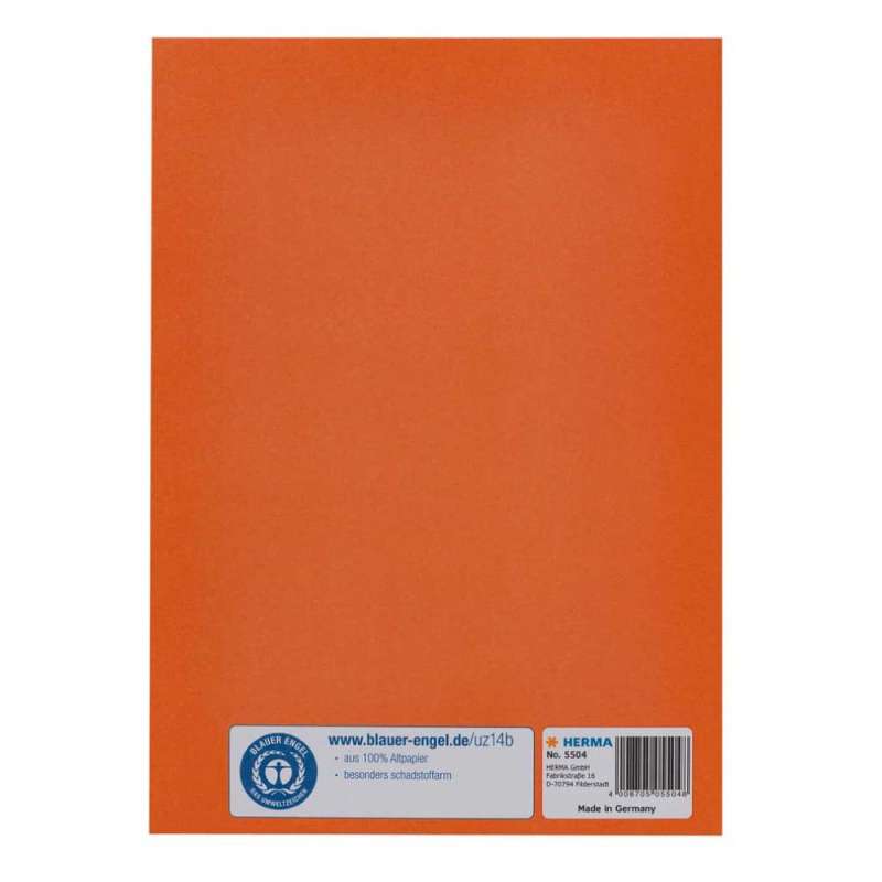 HERMA Heftumschlag Papier A4 und A5 orange A5 hinten