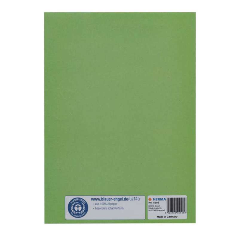 HERMA Heftumschlag Papier A4 und A5 grasgrün A5 hinten