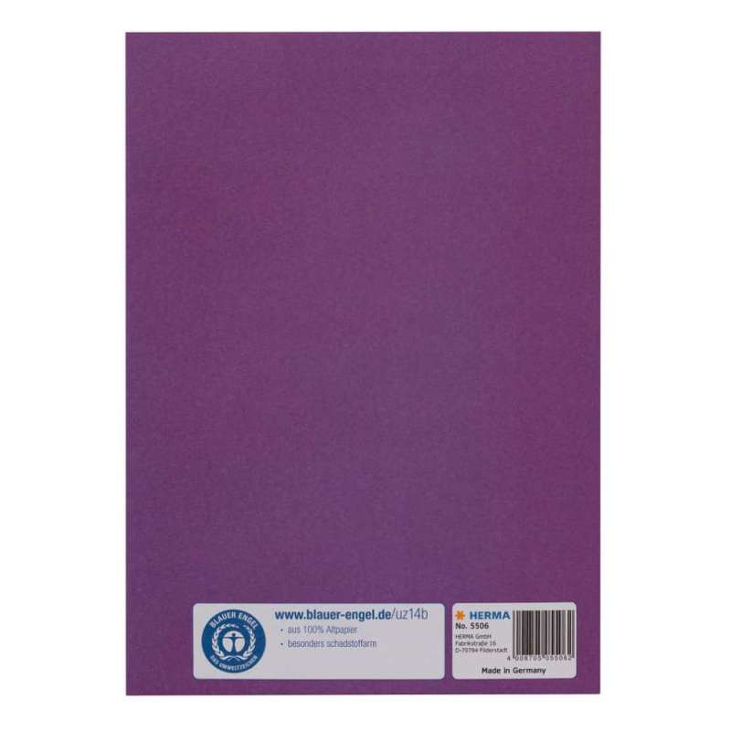 HERMA Heftumschlag Papier A4 und A5 violett A5 hinten