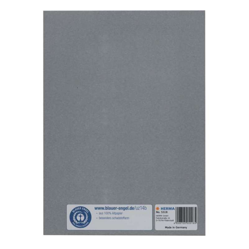 HERMA Heftumschlag Papier A4 und A5 grau A5 hinten