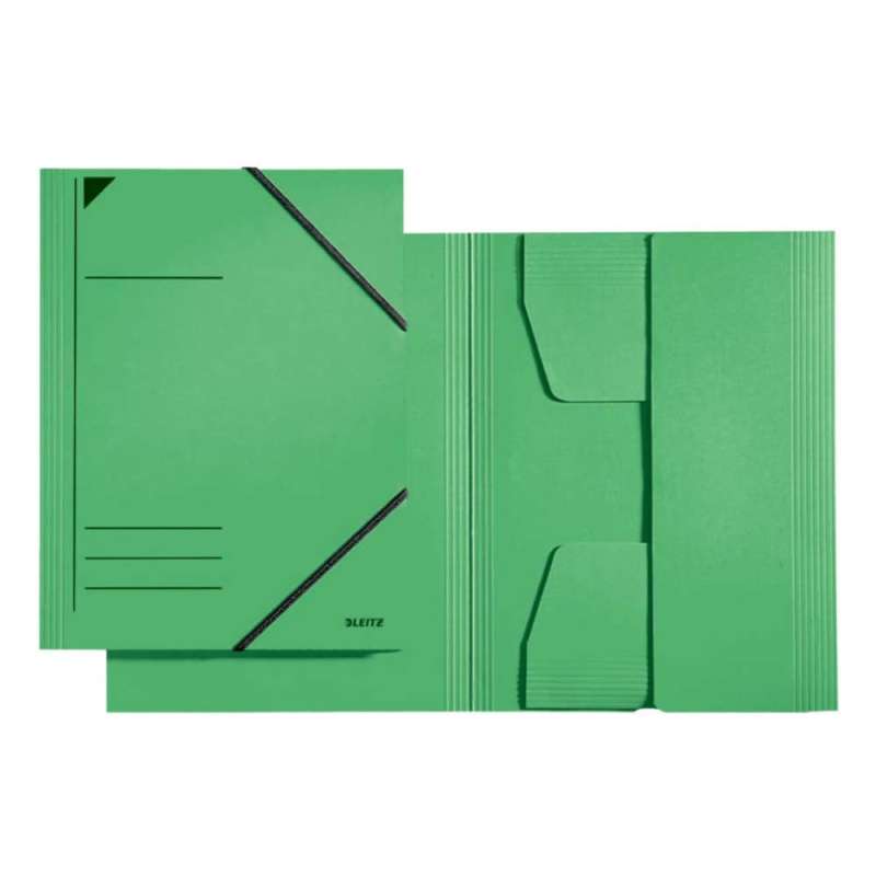 LEITZ Sammelmappe Karton DIN A4 mit Gummizug grün