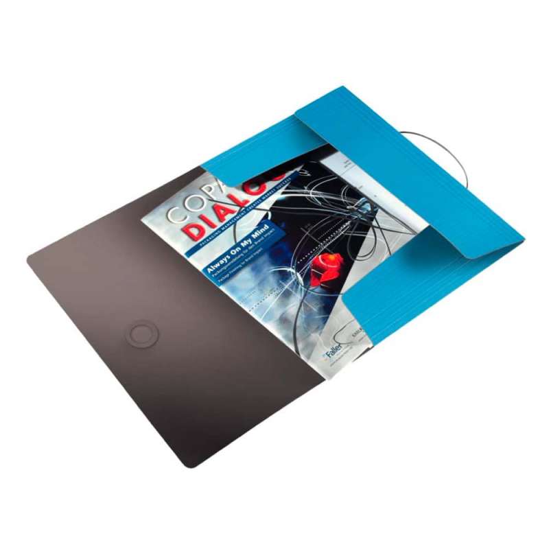 LEITZ Eckspanner / Ordnungsmappe Solid DIN A4 hellblau 3-Fächer offen
