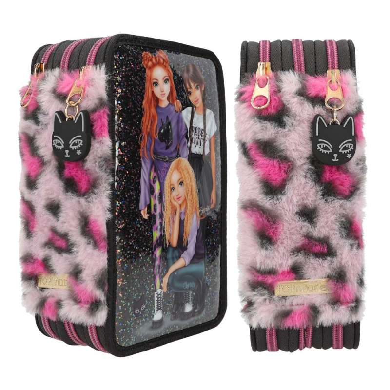 TOPModel 3 Fach Federtasche REBEL KITTY - seitlich