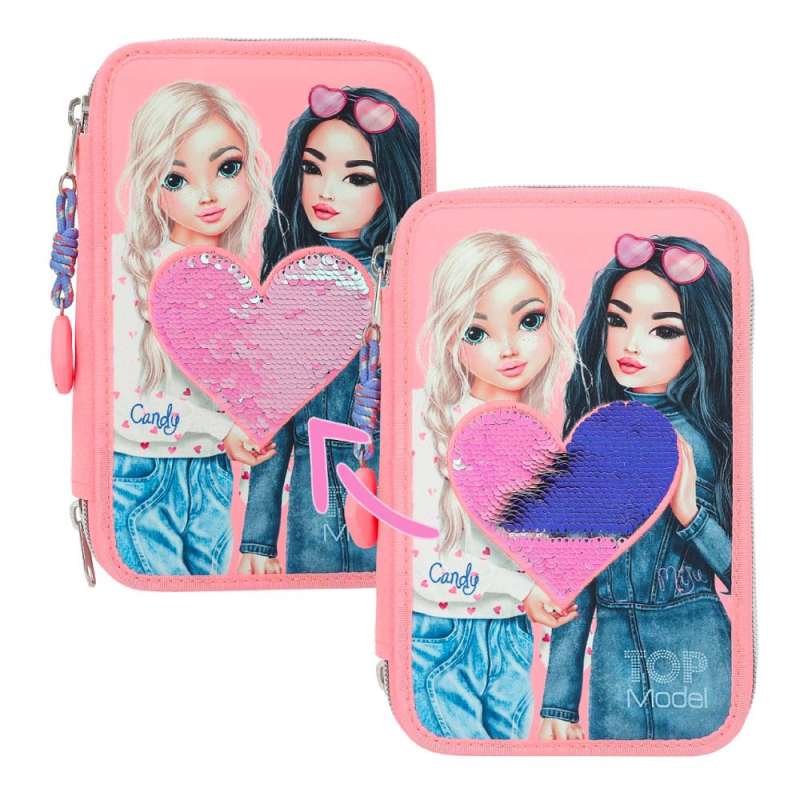 TOPModel 3 Fach Federtasche mit Wendepailletten