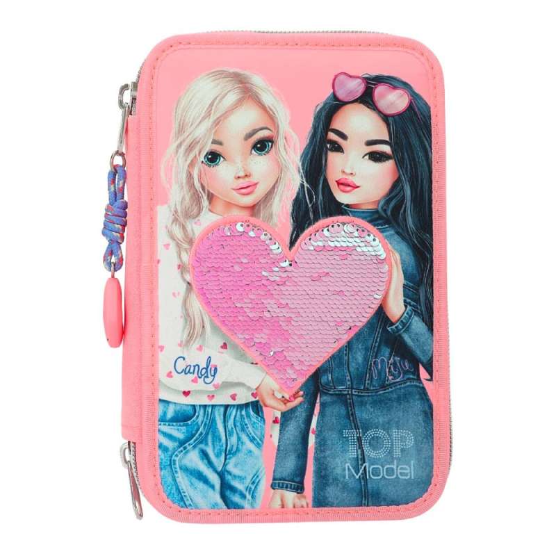 TOPModel 3 Fach Federtasche mit Wendepailletten - Front