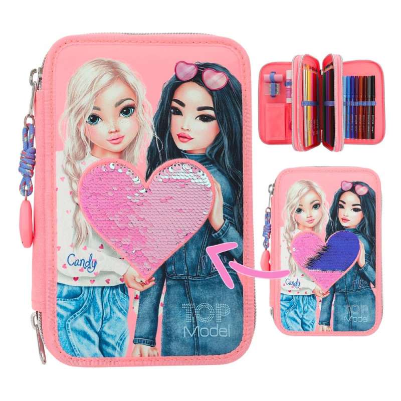 TOPModel 3 Fach Federtasche mit Wendepailletten - Produkt