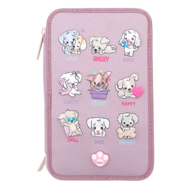 TOPModel 3 Fach Federtasche LED Hunde Stimmungsbarometer - Front