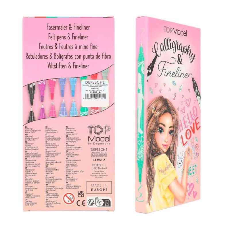 TOPModel Kalligraphy und Fineliner Set - seitlich