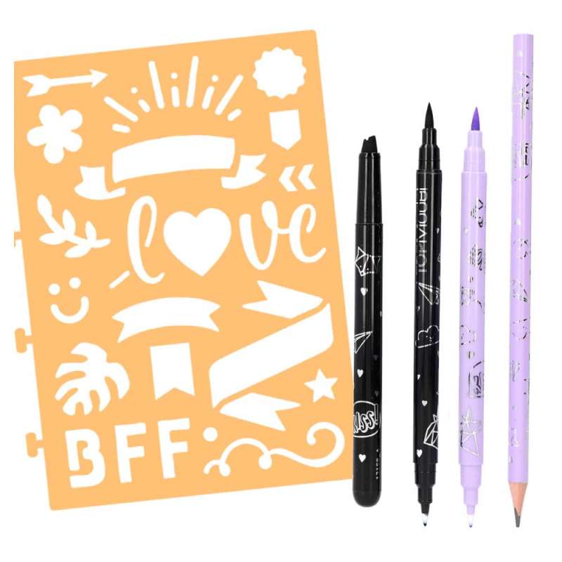 TOPModel Malbuch-Set Handlettering - Schablone