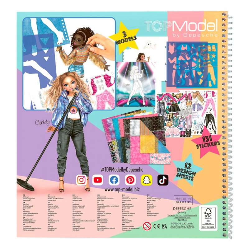 TOPModel POPSTAR Malbuch - hinten