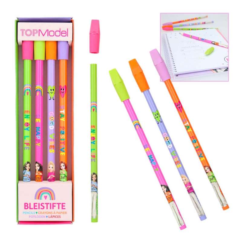TOPModel Bleistift-Set mit Radier-Topper SELFLOVE - Packung