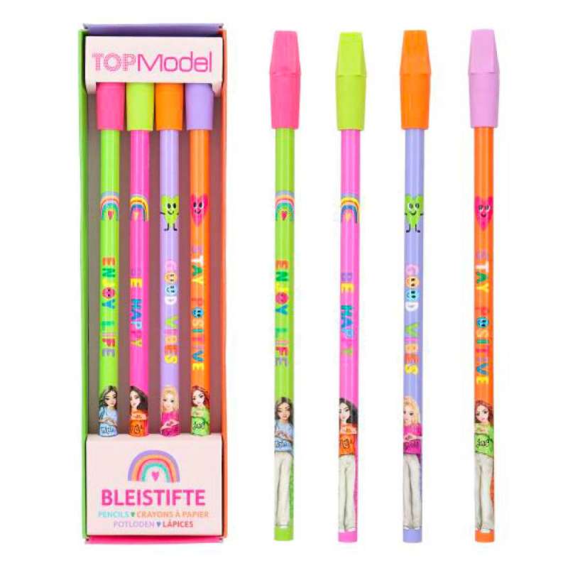 TOPModel Bleistift-Set mit Radier-Topper SELFLOVE