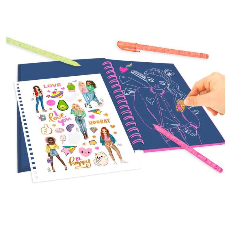TOPModel Neon Doodle Malbuch-Set - Beispiel