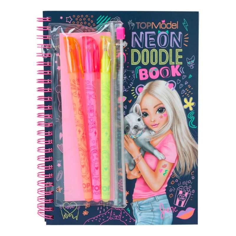 TOPModel Neon Doodle Malbuch-Set - Stifte