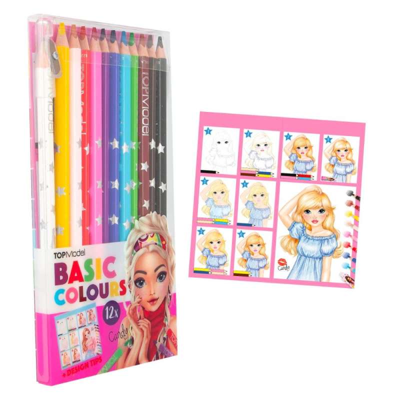 TOPModel Basic Buntstifte Set 12 Farben - seitlich