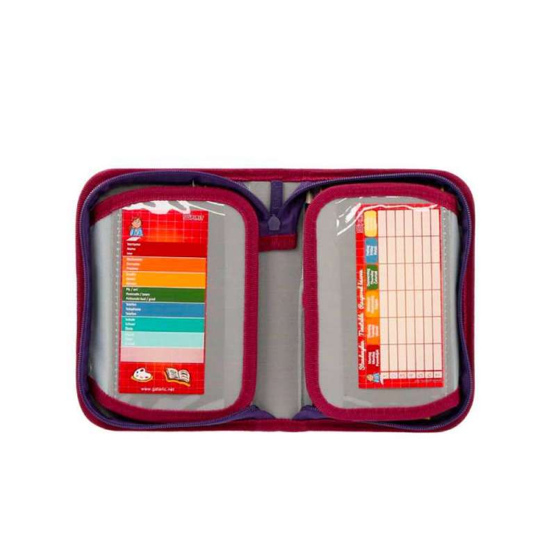 SPIRIT Federmäppchen für Jungen 1-Zip 28-teilig - DIZZY MONSTER offen