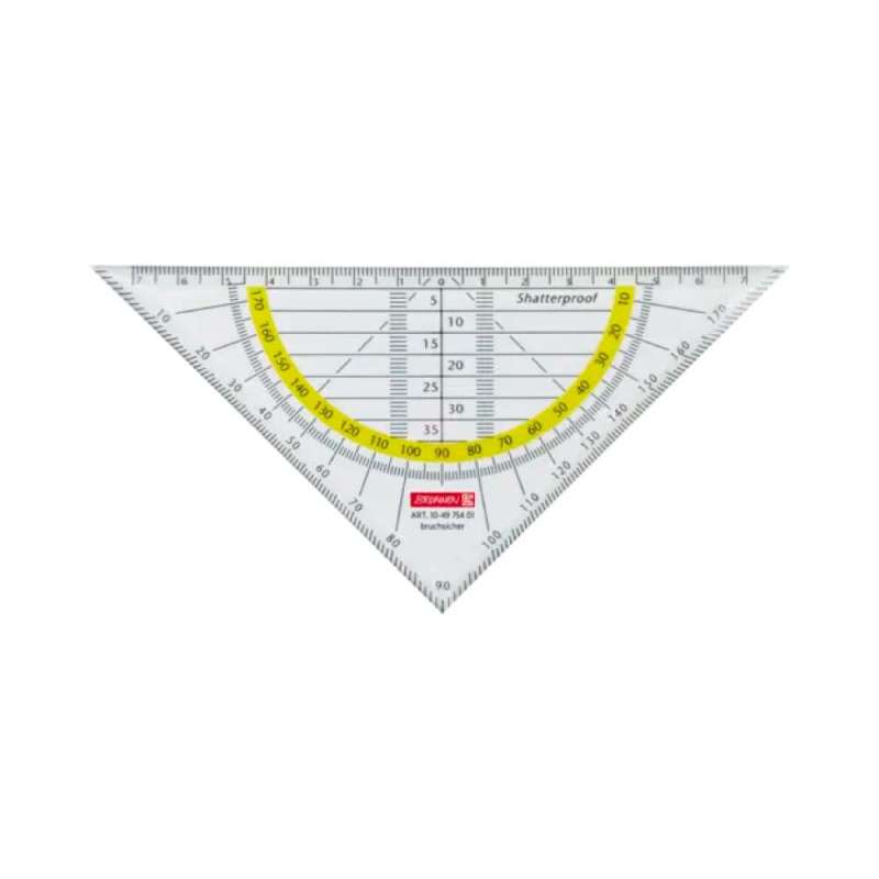 BRUNNEN Geodreieck glasklar - 16 cm und 22 cm - mit und ohne Griff - bruchsicher