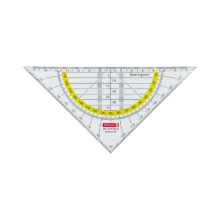 BRUNNEN Geodreieck glasklar - 16 cm und 22 cm - mit und ohne Griff - bruchsicher