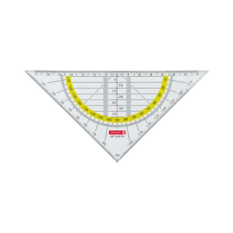 BRUNNEN Geodreieck glasklar - 16 cm und 22 cm - mit und ohne Griff - nicht bruchsicher
