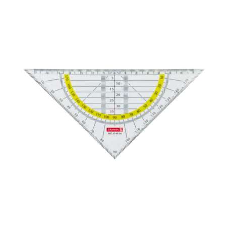 BRUNNEN Geodreieck glasklar - 16 cm und 22 cm - mit und ohne Griff - nicht bruchsicher