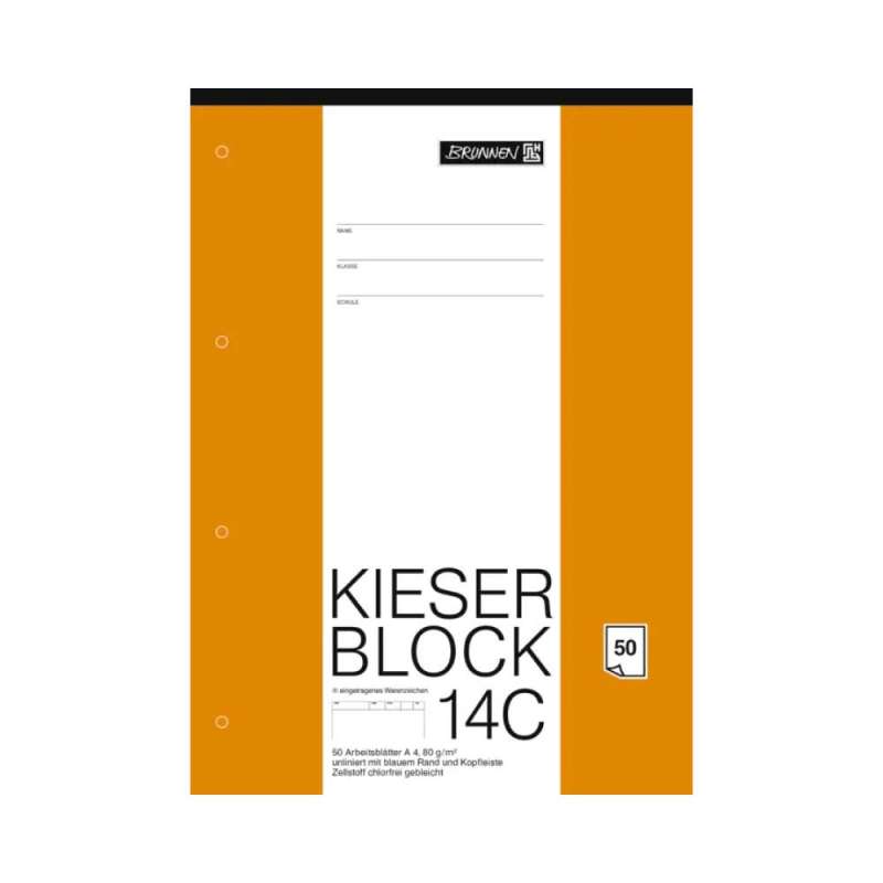 BRUNNEN KIESER-Block Zeichenblock  in 25 und 50-Blatt - liniert und kariert - Lineatur 20