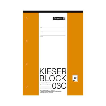 BRUNNEN KIESER-Block Zeichenblock  in 25 und 50-Blatt - liniert und kariert - A4 Lineatur 3
