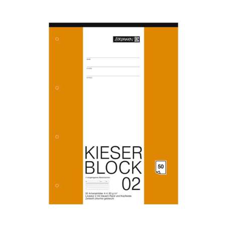 BRUNNEN KIESER-Block Zeichenblock in 25 und 50-Blatt - liniert und kariert - A4 Lineatur 2