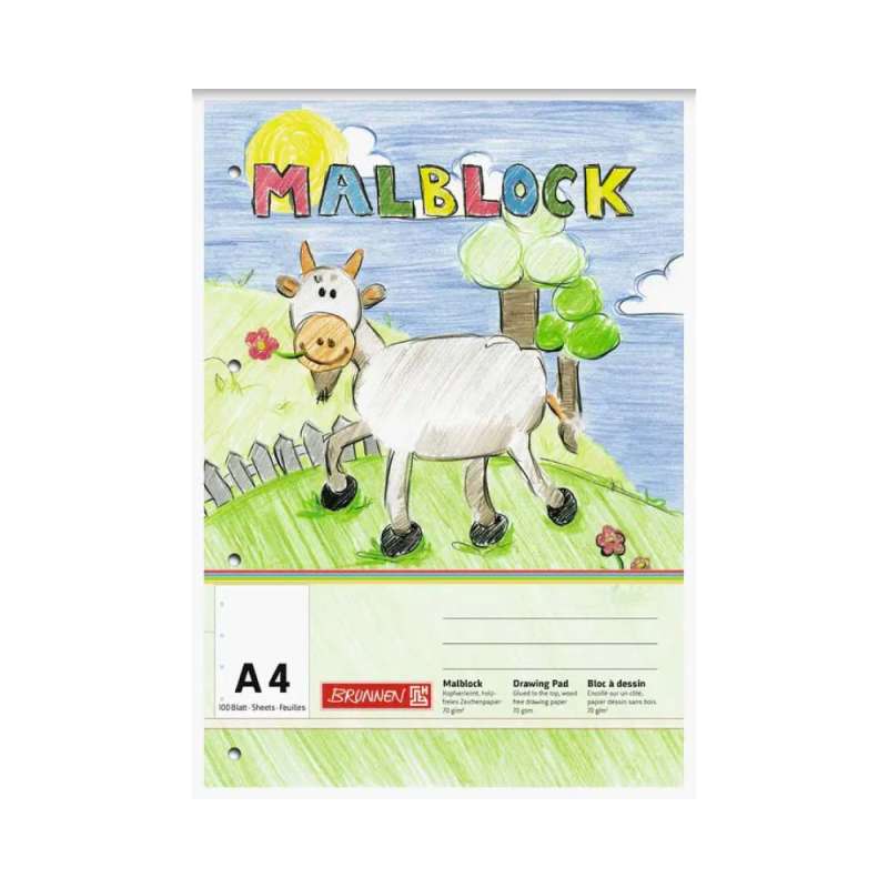 BRUNNEN Zeichenblock Malblock A4 und A3 - in 30 - 100 Blatt - Ziege
