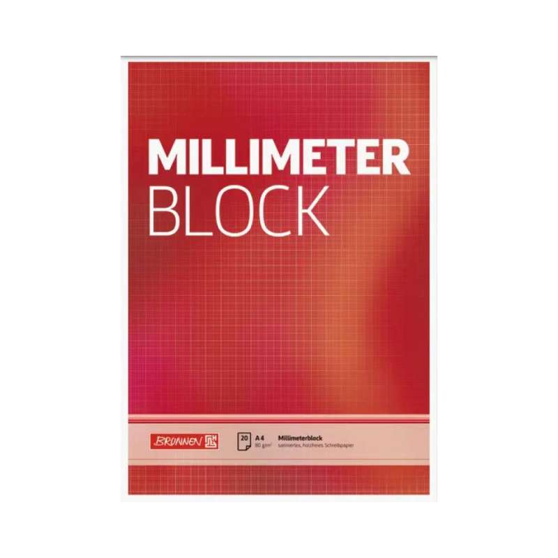 BRUNNEN Millimeterblock A4 und A3 kariert - 20 Blatt - A4