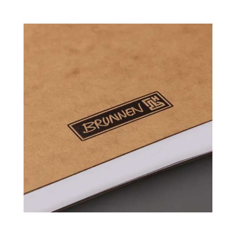 BRUNNEN Notizbuch Premium FACT!plus Kladde - A4, A5 und A6 - in verschiedenen Farben - braun A6 seitlich