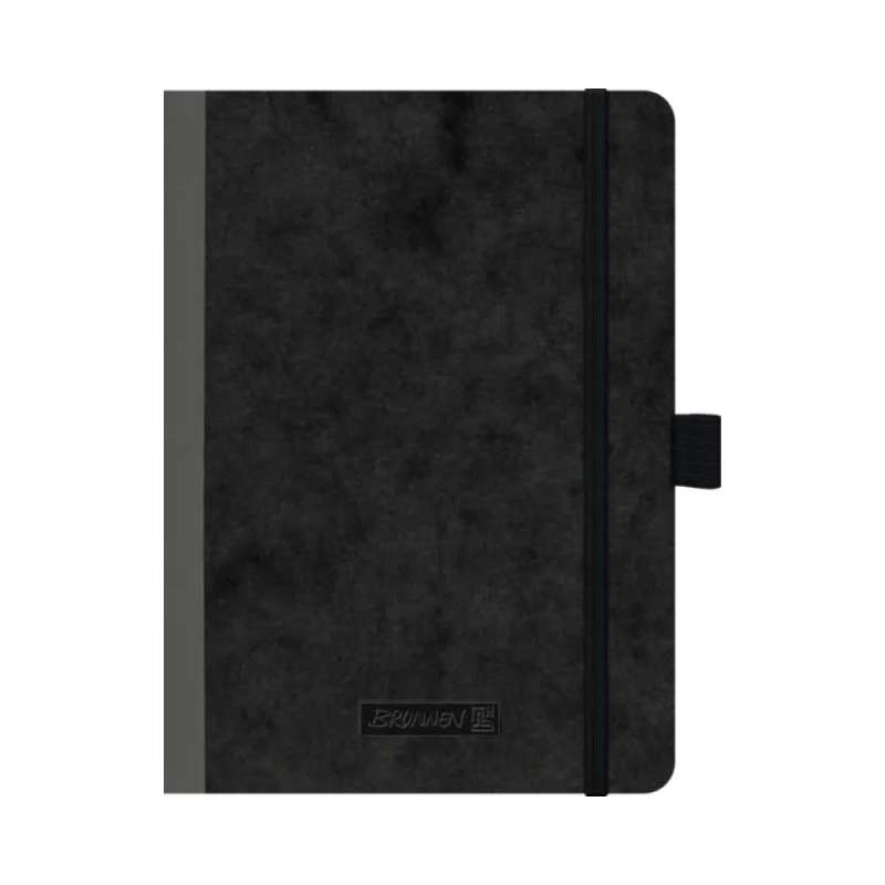 BRUNNEN Notizbuch Premium FACT!plus Kladde - A4, A5 und A6 - in verschiedenen Farben Gummizugverschluss, A6, punktiert, schwarz