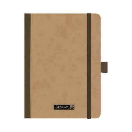 BRUNNEN Notizbuch Premium FACT!plus Kladde - A4, A5 und A6 - in verschiedenen Farben - A6, punktiert, Gummizugverschluss, braun