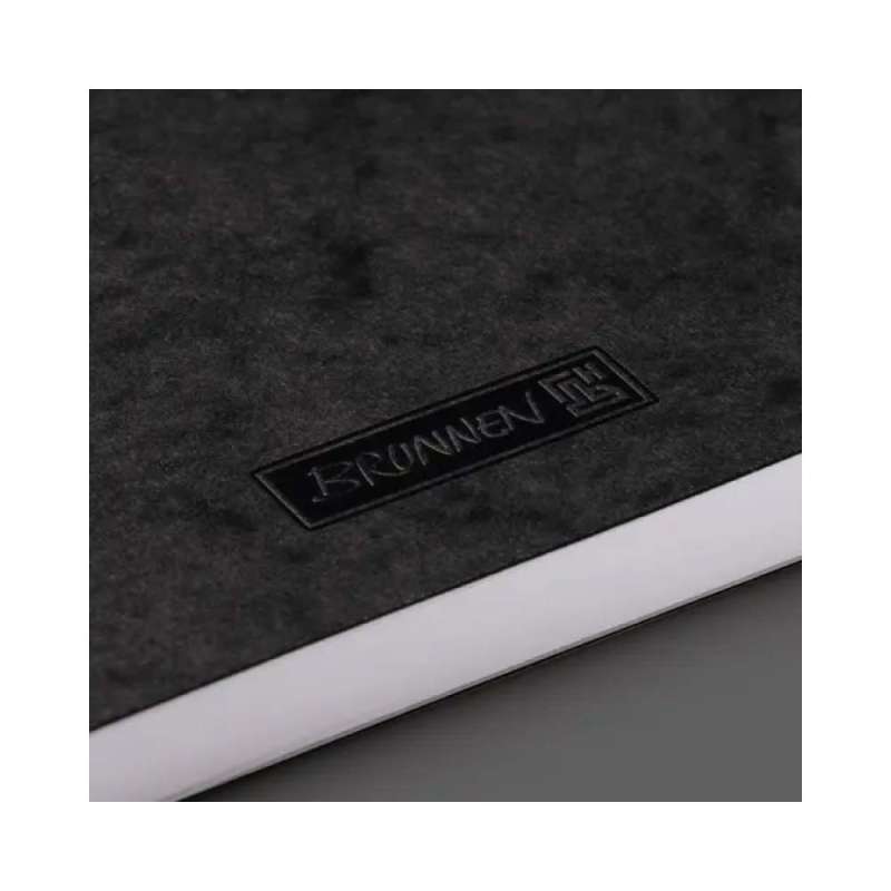 BRUNNEN Notizbuch Premium FACT!plus Kladde - A4, A5 und A6 - A6, unliniert, Gummizugverschluss, schwarz seitlich