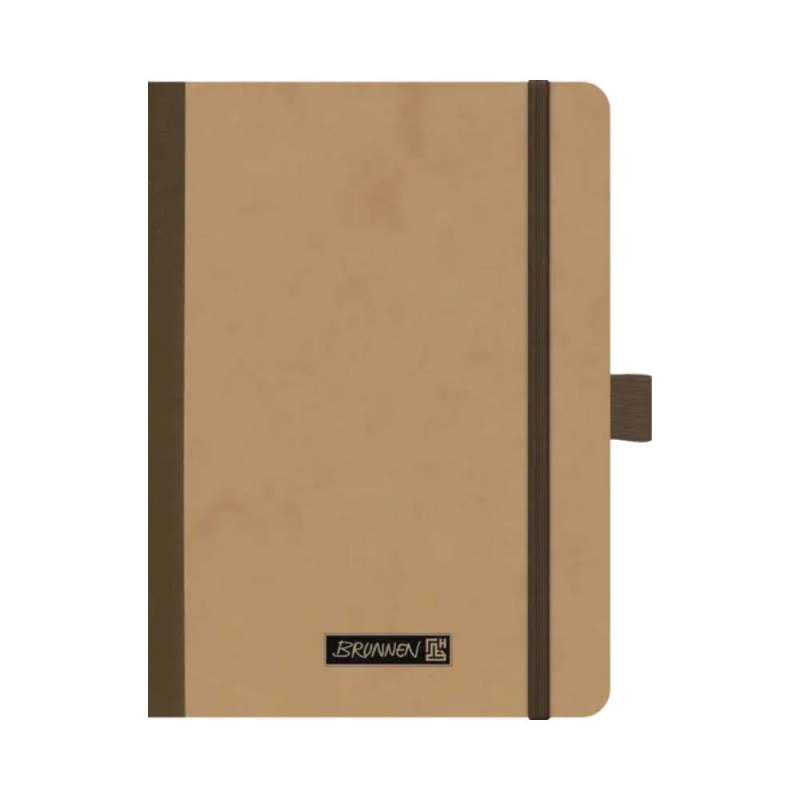 BRUNNEN Notizbuch Premium FACT!plus Kladde - A4, A5 und A6 - A6, unliniert, Gummizugverschluss, braun