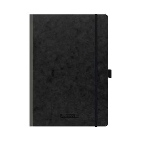 BRUNNEN Notizbuch Premium FACT!plus Kladde - A4, A5 und A6 - A4, unliniert, Gummizugverschluss, schwarz
