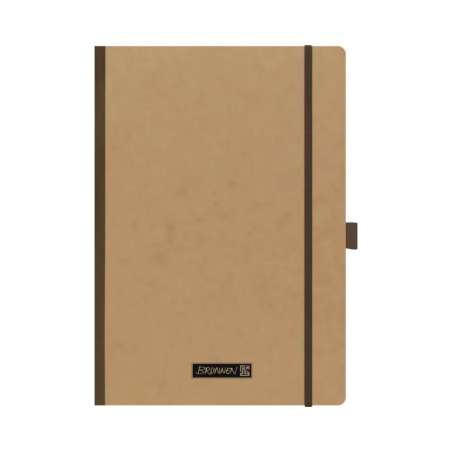 BRUNNEN Notizbuch Premium FACT!plus Kladde - A4, A5 und A6 - A4, liniert, Gummizugverschluss, braun