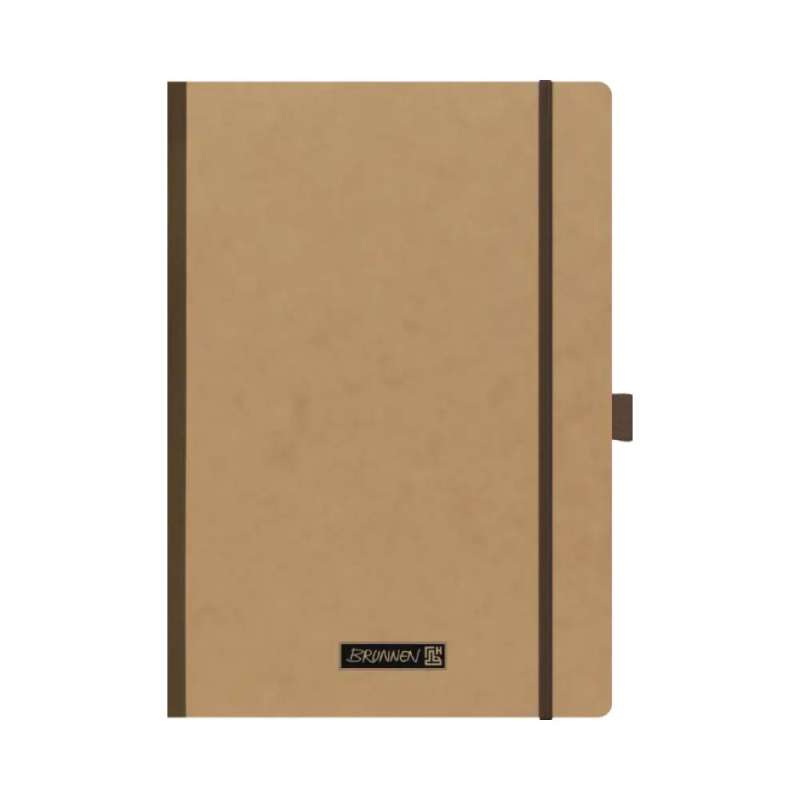 BRUNNEN Notizbuch Premium FACT!plus Kladde - A4, A5 und A6 - A4, punktiert, Gummizugverschluss, braun