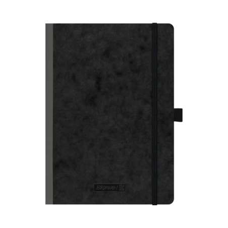 BRUNNEN Notizbuch Premium FACT!plus Kladde - A4, A5 und A6 - A5, kariert, Gummizugverschluss, schwarz