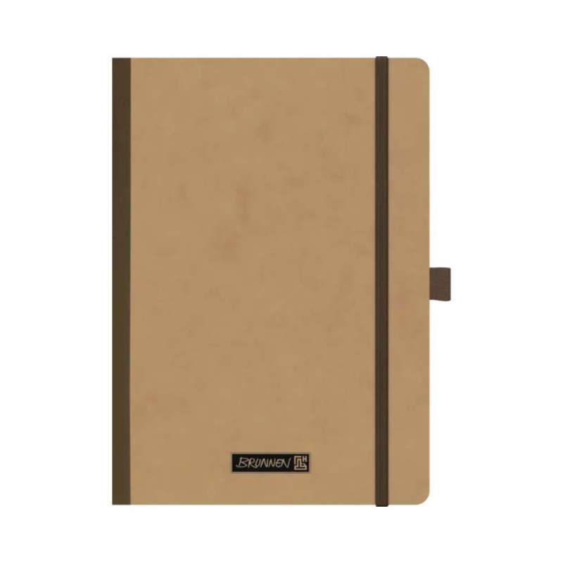 BRUNNEN Notizbuch Premium FACT!plus Kladde - A4, A5 und A6 - A5, kariert, Gummizugverschluss, braun