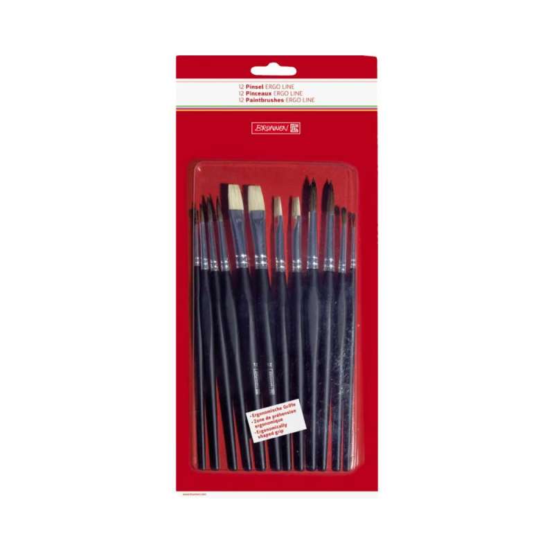 BRUNNEN 5er und 12er Pinsel-Set ErgoLine - 12er Set Packung