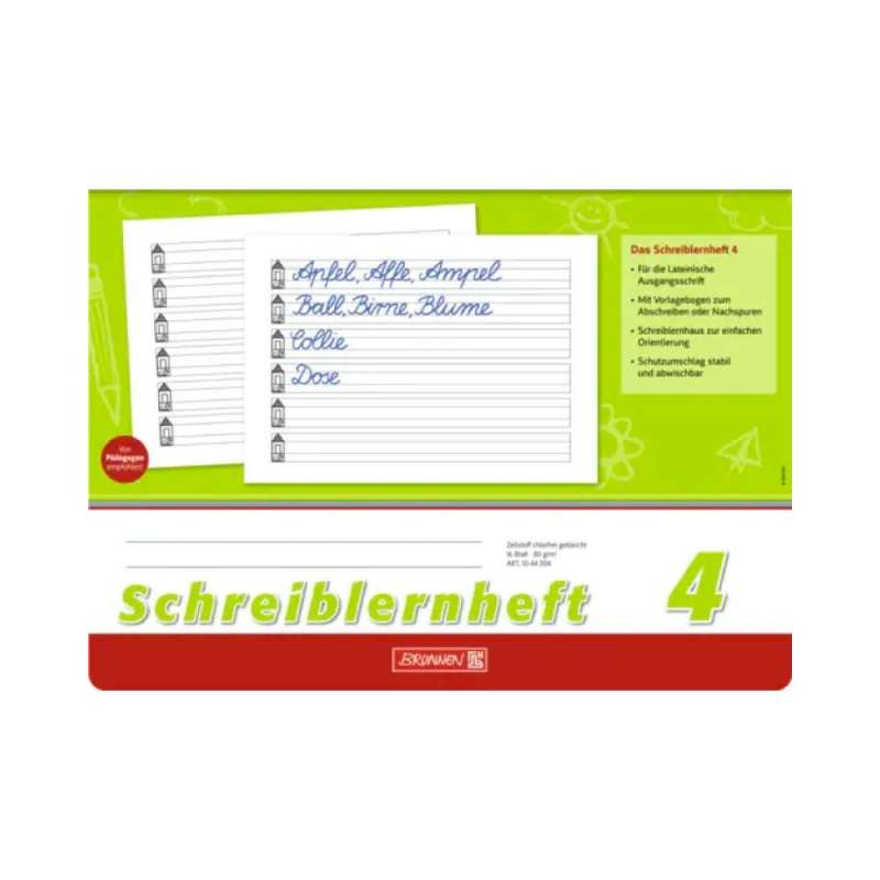 BRUNNEN Schreiblernheft in DIN-A4 - 16-Blatt - verschiedene Lineaturen - A4 quer Lineatur 4