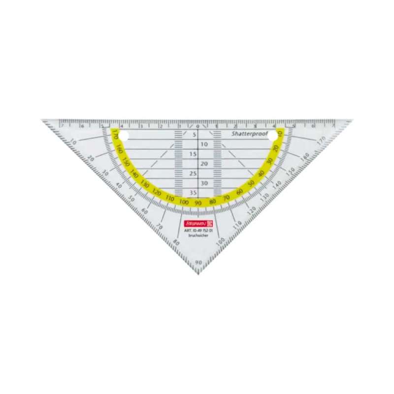BRUNNEN Geodreieck glasklar und bruchsicher - 16 cm und 22 cm - mit und ohne Griff - zum Abheften