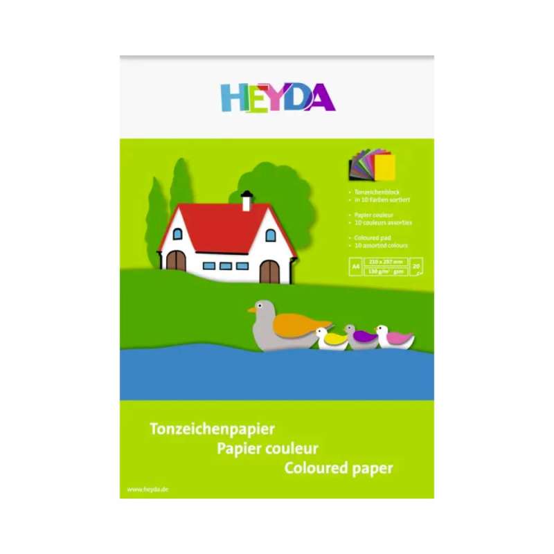 BRUNNEN Tonpapier - A4 und A3 - 10 bis 25 Blatt - 100 % Recyclingpapier - in verschiedenen Farben - A4, 20 Blatt